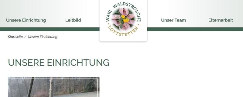 Geöffnete Seite "Unsere Einrichtung"