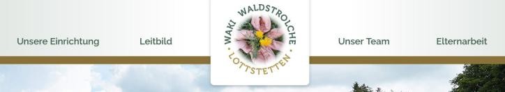 Navigationsleiste mit Text "Unsere Einrichtung, Leitbild, Unser Team, Elternarbeit"